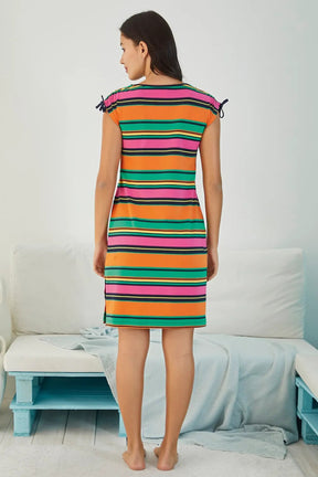 Striped Women's Dress Patterned - 4827