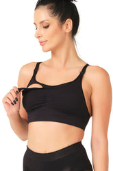 Seamless Front-Closure Nursing Bra Black - 5320