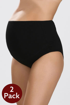 2-Pack Cotton Maternity Panties Black - 540