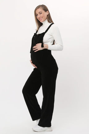 Velvet Maternity-Nursing Jumpsuit Black - TT6111