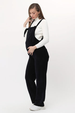 Velvet Maternity-Nursing Jumpsuit Navy Blue - TT6112