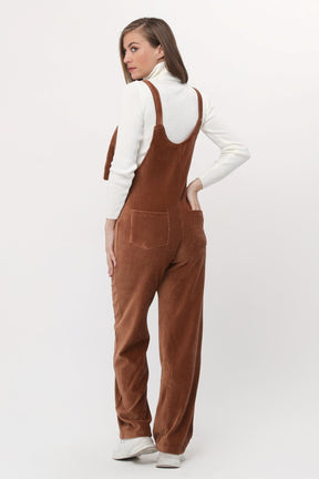 Velvet Maternity-Nursing Jumpsuit Coffee - TT6114