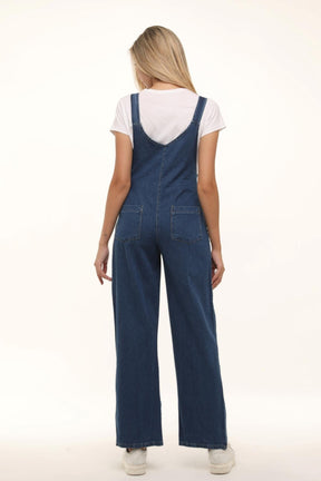 Denim Maternity-Nursing Jumpsuit Blue - TT6152