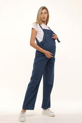 Denim Maternity-Nursing Jumpsuit Blue - TT6152