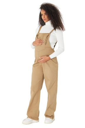 Denim Maternity-Nursing Jumpsuit Mustard - TT6153