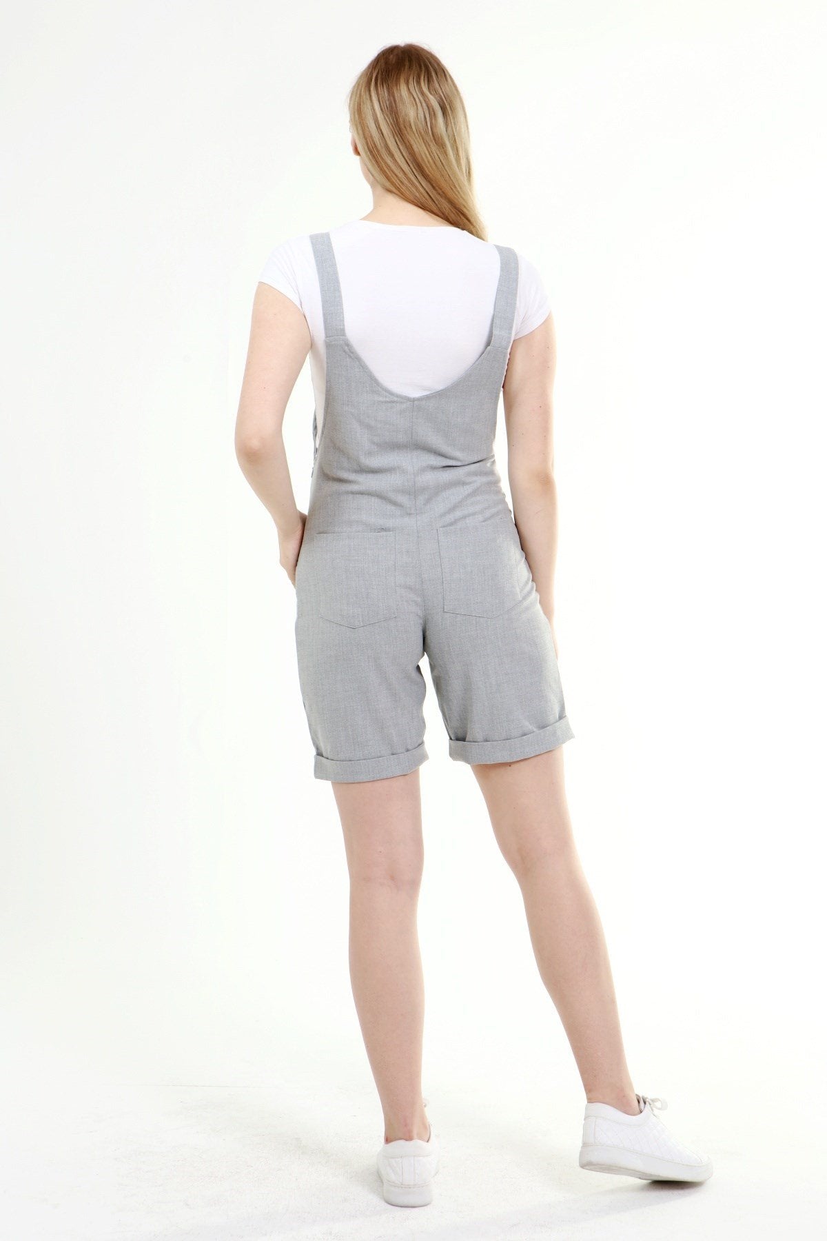 Cotton Maternity-Nursing Short Jumpsuit Grey - TT6200