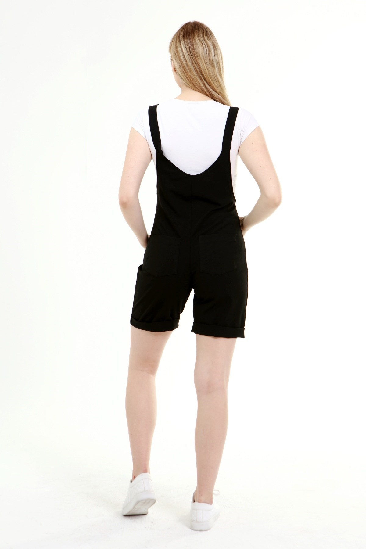 Cotton Maternity-Nursing Short Jumpsuit Black - TT6205