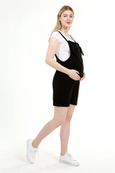 Cotton Maternity-Nursing Short Jumpsuit Black - TT6205