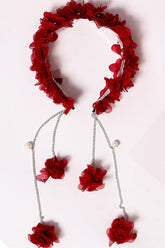 Azalea Flowered Postpartum And Bridal Crown Claret Red - 9101