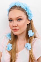 Azalea Flowered Postpartum And Bridal Crown Blue - 9101