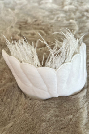 Angel Wing Postpartum And Bride Crown & Slippers Set Ecru - 919507