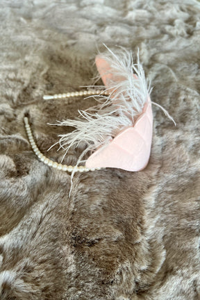 Angel Wing Postpartum And Bride Crown & Slippers Set Pink - 919507