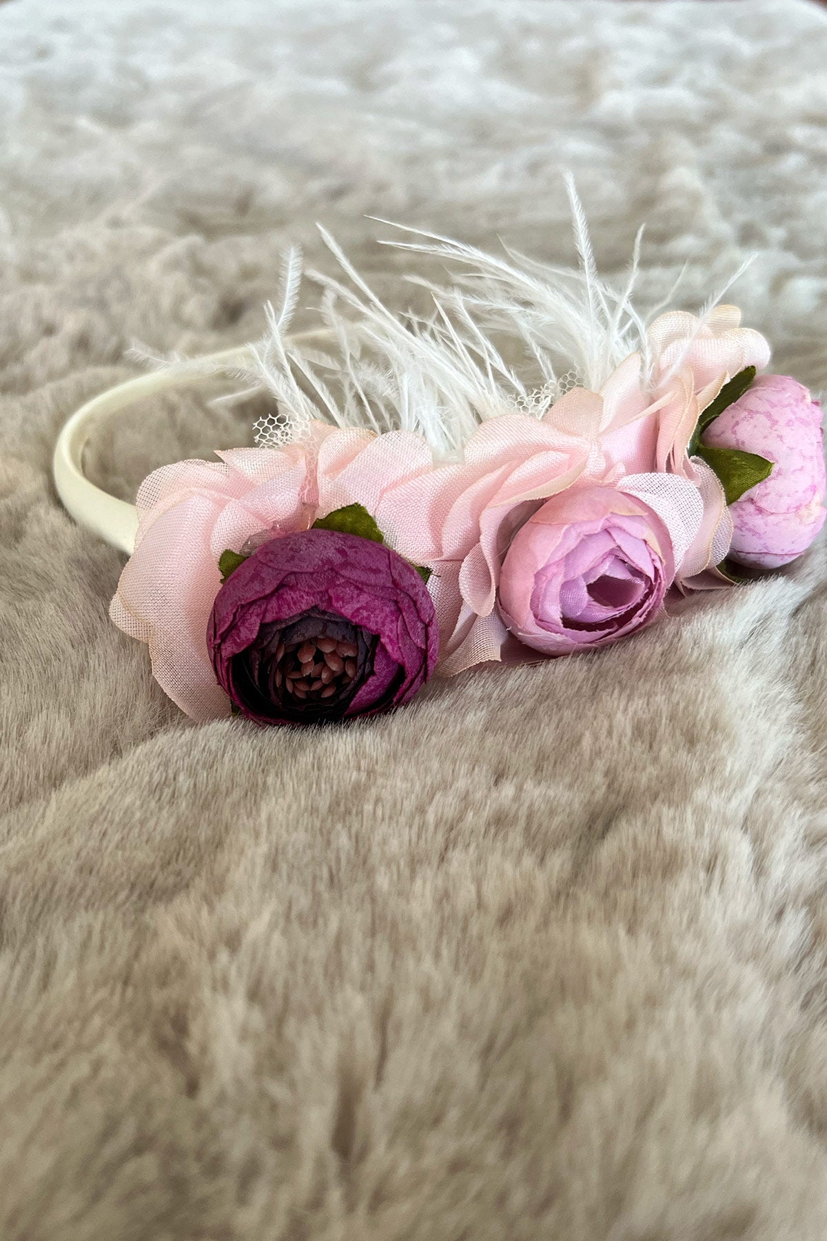 Rose Themed Postpartum And Bridal Crown Dried Rose - 9109