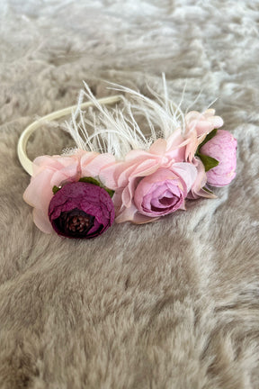 Rose Themed Postpartum And Bridal Crown Dried Rose - 9109