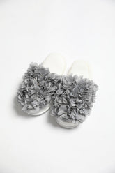 Azalea Flowered Postpartum And Bridal Slippers Grey - 9501