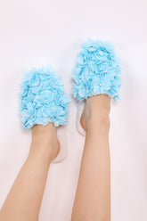 Azalea Flowered Postpartum And Bridal Slippers Blue - 9501