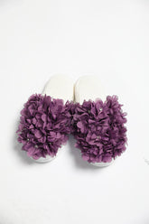 Azalea Flowered Postpartum And Bridal Slippers Purple - 9501