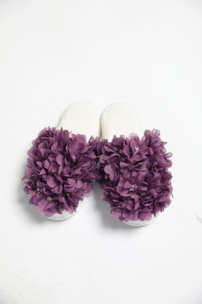 Azalea Flowered Postpartum And Bride Crown & Slippers Set Purple - 919501