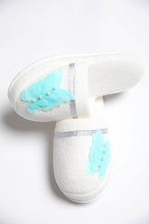 Butterfly Themed Postpartum And Bridal Slippers Mint - 9502