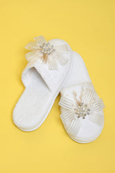 Wheat Blossom Postpartum And Bridal Slippers Ecru - 9505