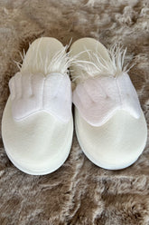 Angel Wing Postpartum And Bridal Slippers Ecru - 9507