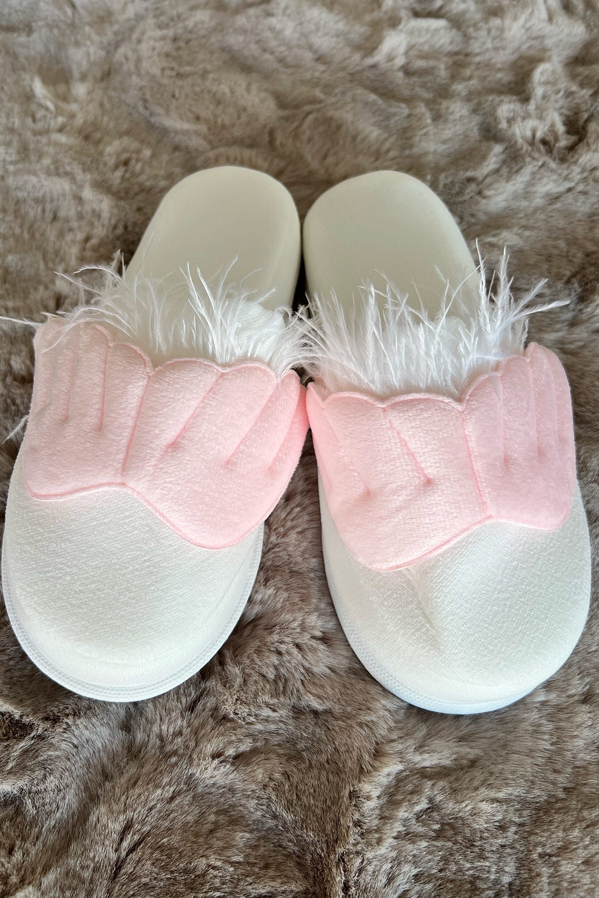 Angel Wing Postpartum And Bride Crown & Slippers Set Ecru - 919507