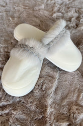 Feather Themed Postpartum And Bridal Slippers Grey - 9508