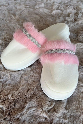 Feather Themed Postpartum And Bridal Slippers Pink - 9508