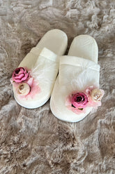 Rose Themed Postpartum And Bridal Slippers Dried Rose - 9509