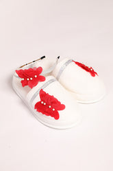 Butterfly Themed Postpartum And Bride Crown & Slippers Set Red - 919502