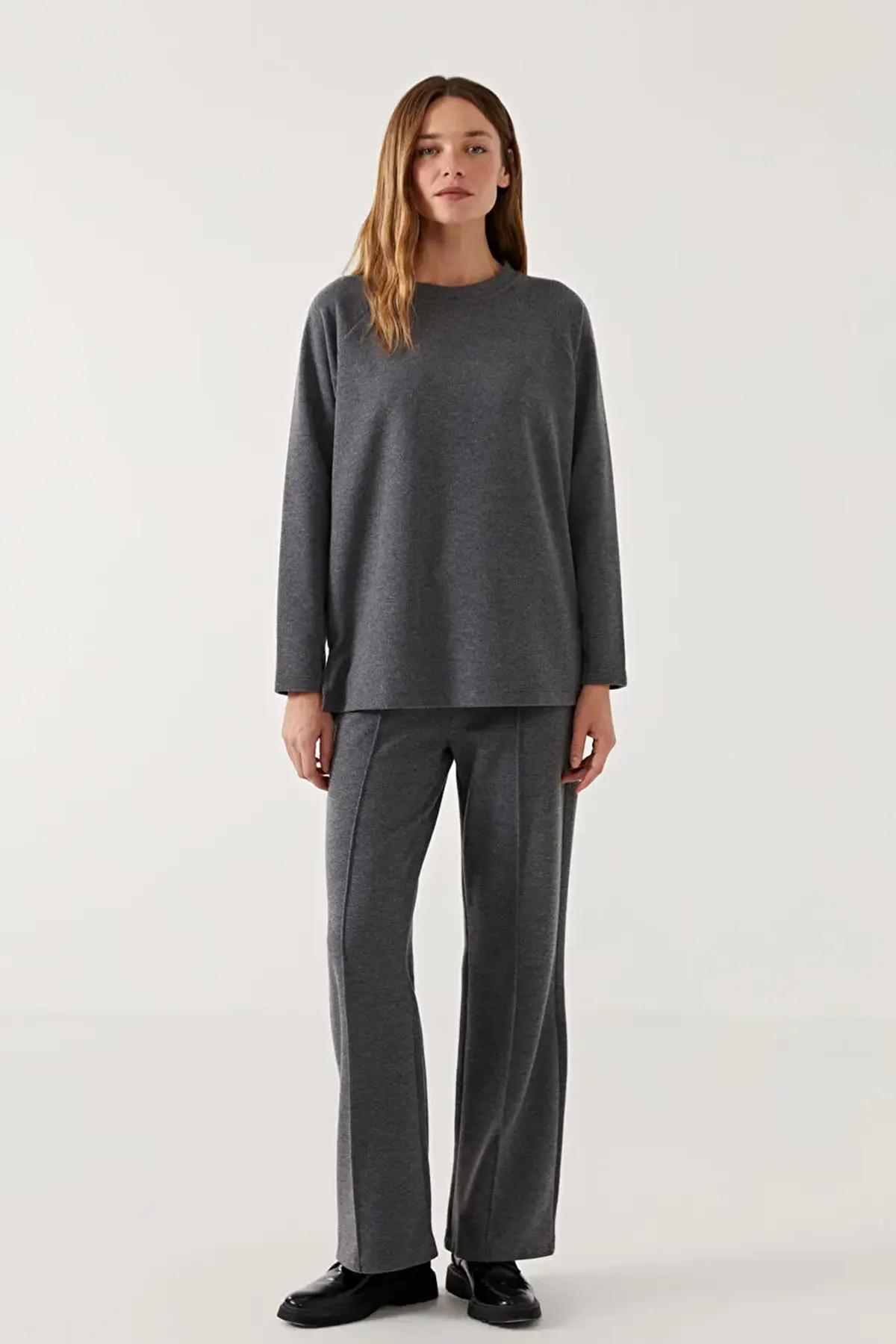 Crew Neck Maternity Sweatshirt Anthracite - 8038