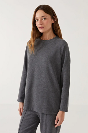 Crew Neck Maternity Sweatshirt Anthracite - 8038