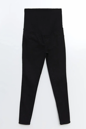 Cotton Panelled Mercury Skinny Fit Maternity Jeans Black - 8057