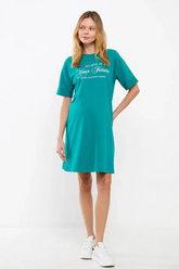 Crewneck Maternity Dress Green - 8118