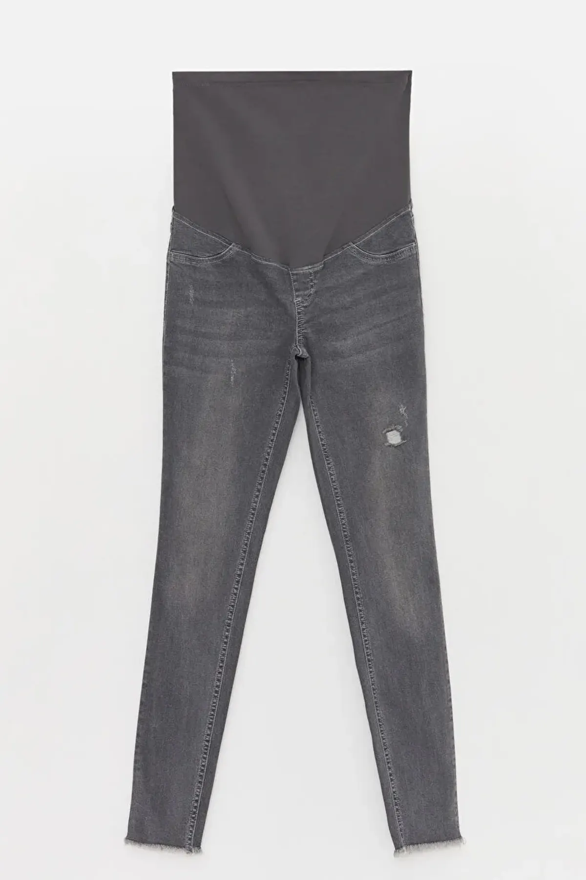 Cotton Panelled Jupiter Super Skinny Fit Maternity Jeans Grey - 8214