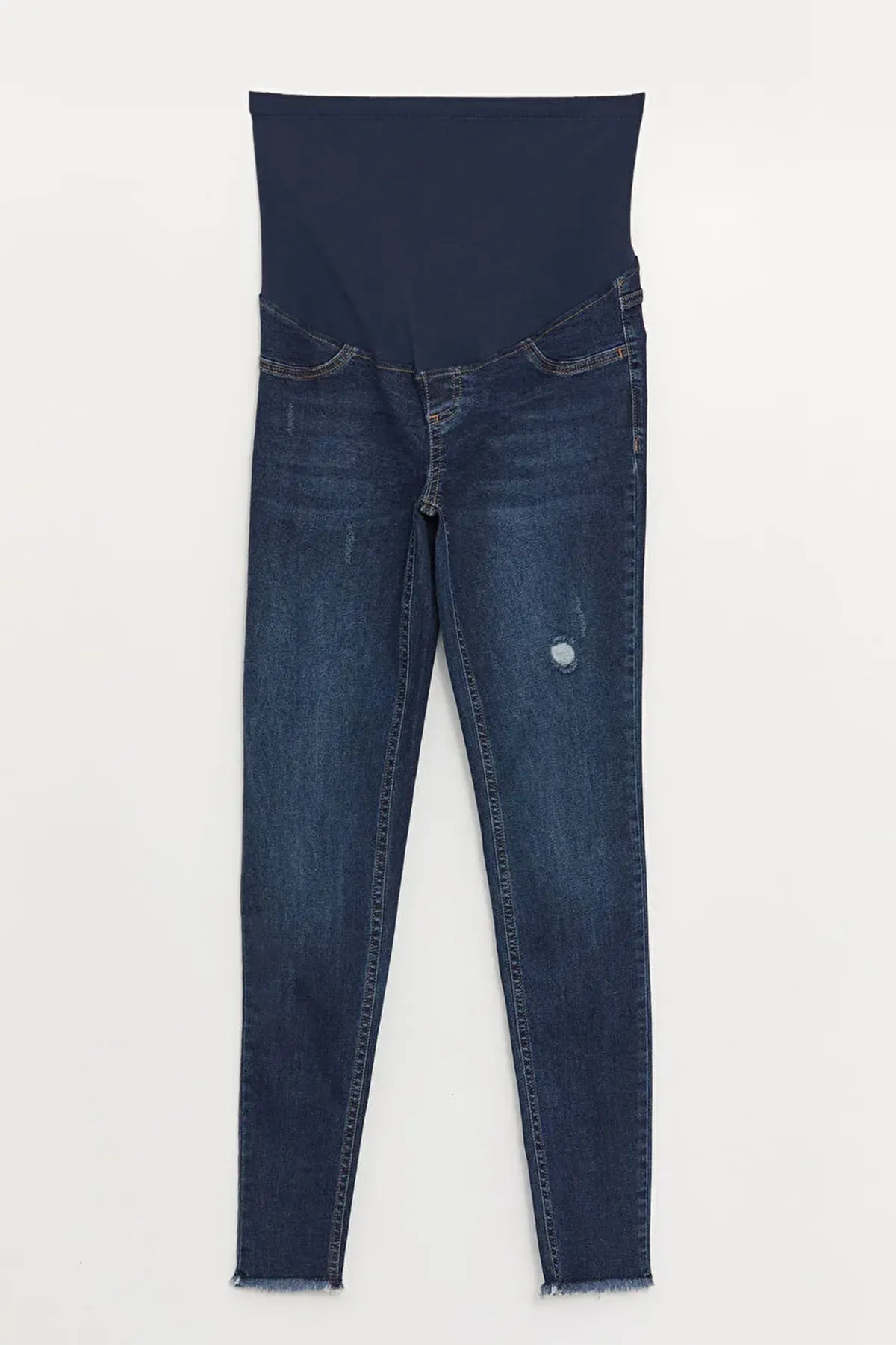 Cotton Panelled Skinny Fit Maternity Jeans Indigo - 8228