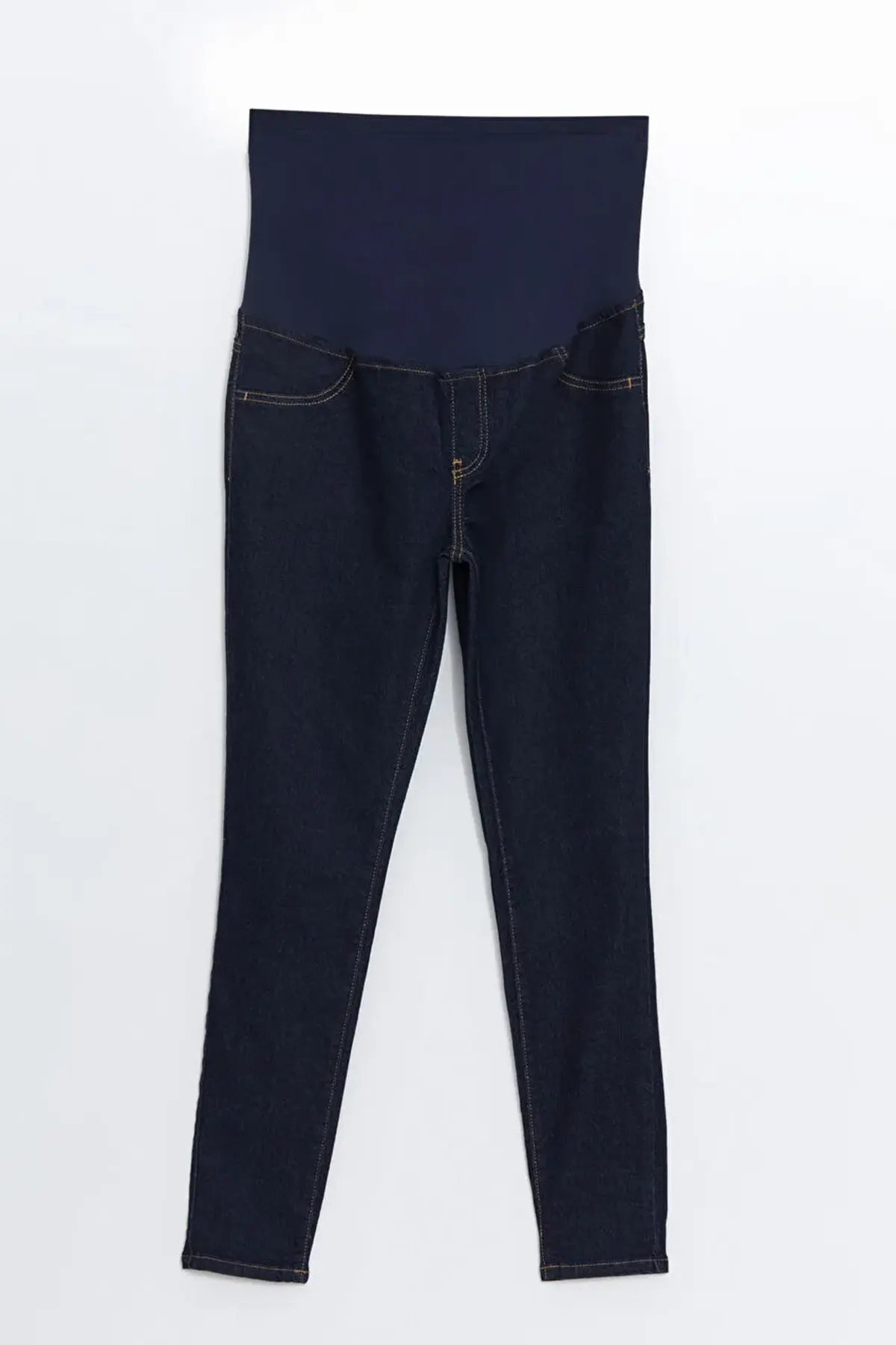 Cotton Panelled Jupiter Super Skinny Fit Maternity Jeans Navy Blue - 8230