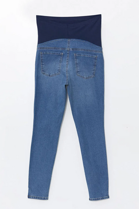 Cotton Panelled Mercury Skinny Fit Maternity Jeans Indigo - 8257