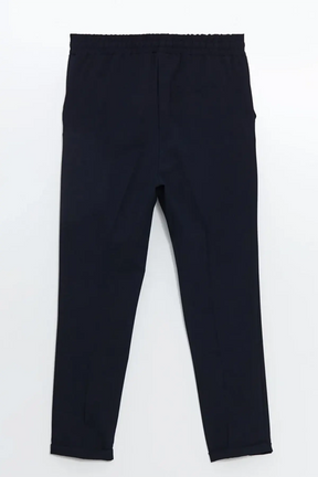 Elastic Waist Maternity Trousers Navy Blue - 8305