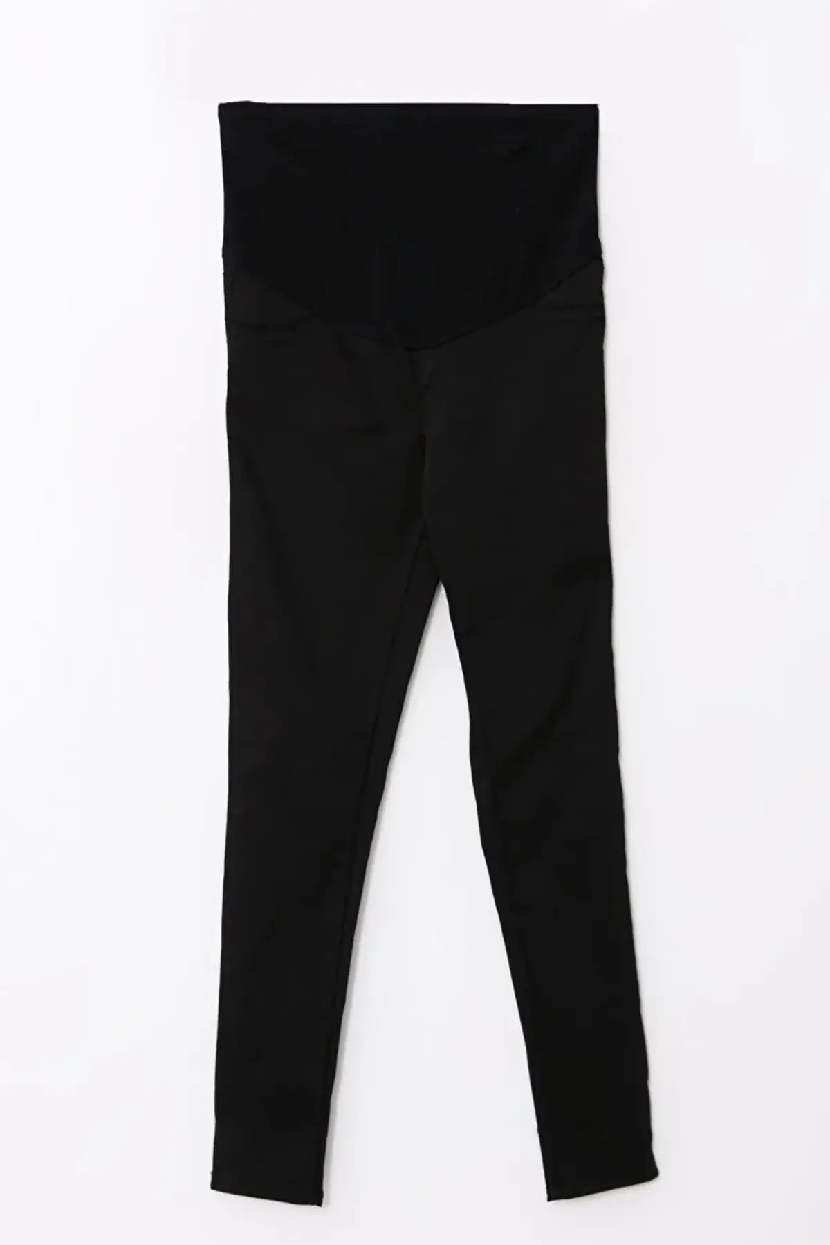 Belly Panel Straight Gabardine Maternity Trousers Black - 8316