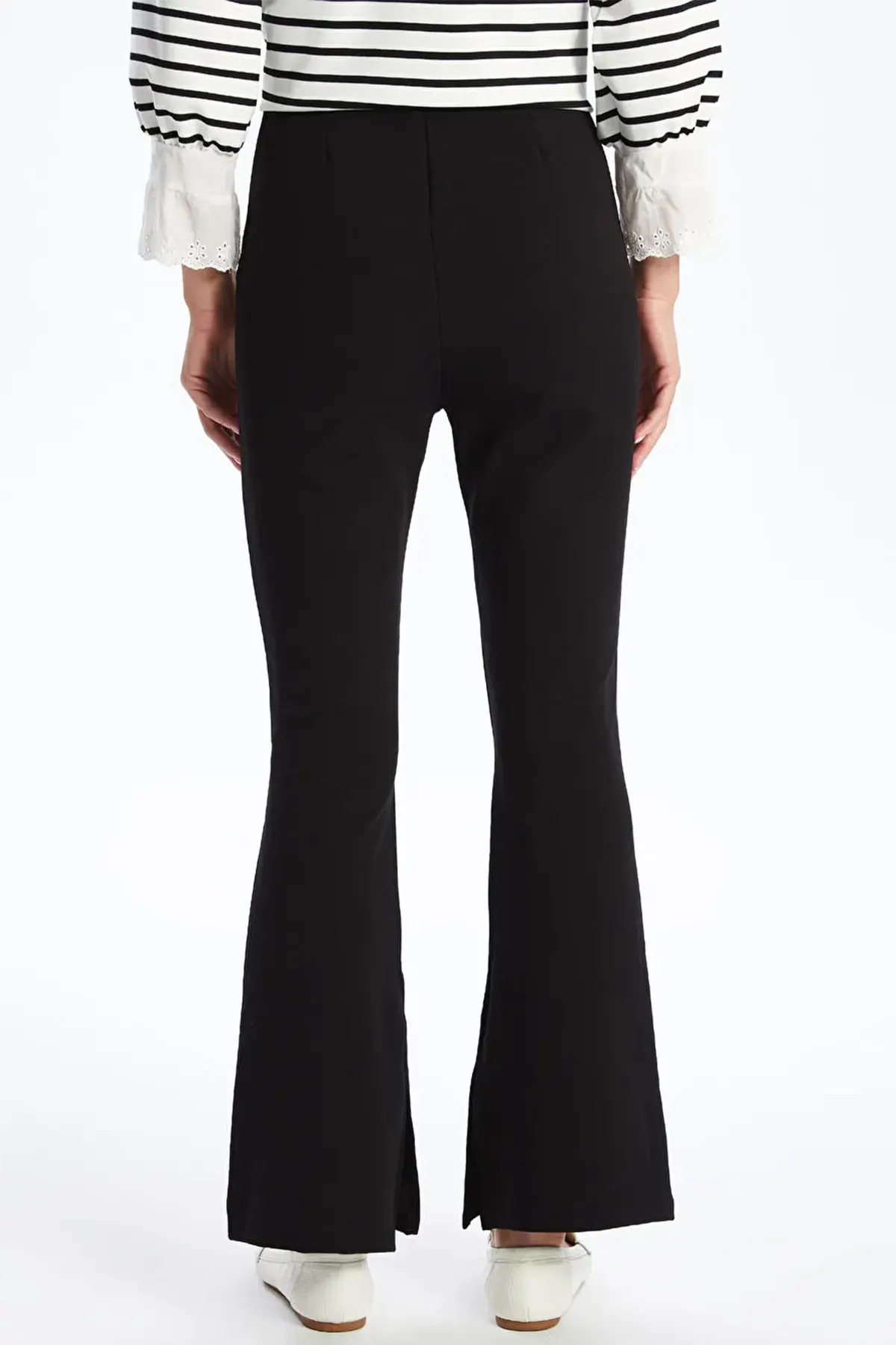 Slim Fit Straight Wide-Leg Maternity Trousers Black - 8332