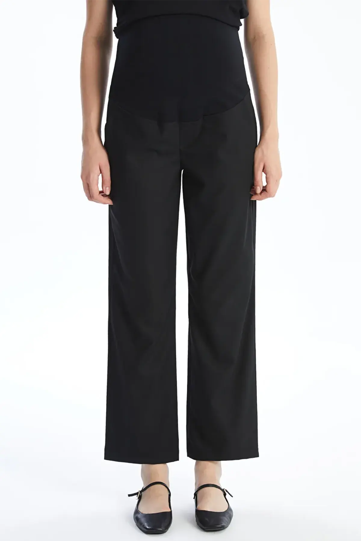 Belly Panel Maternity Trousers Black - 8333