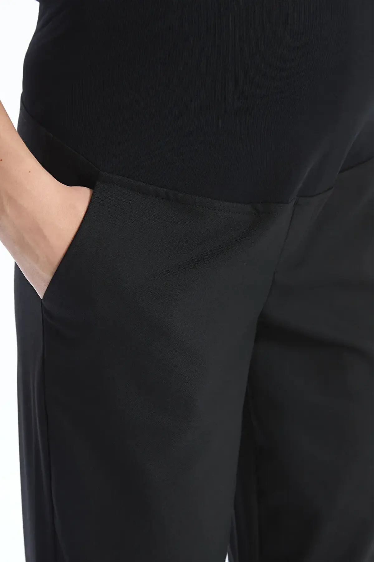 Belly Panel Maternity Trousers Black - 8333