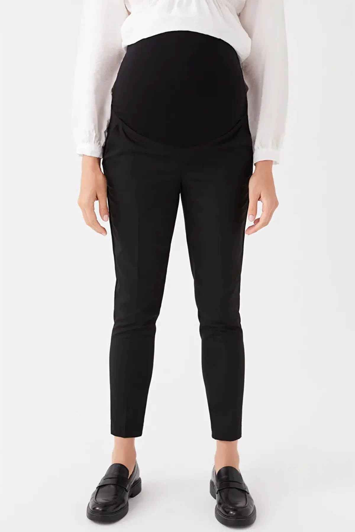 Belly Panel Slim Fit Maternity Trousers Black - 8335