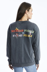 Crew Neck Winnie The Pooh® Printed Maternity Sweatshirt Grey - 8401