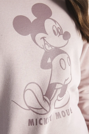 Crew Neck Mickey Mouse® Printed Maternity Sweatshirt Pink - 8486