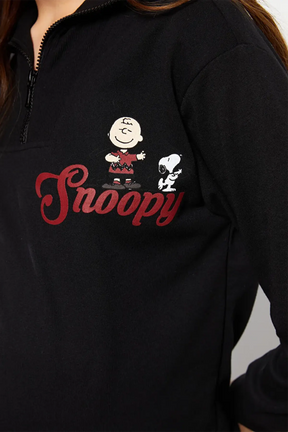 High Neck Snoopy® Printed Maternity Sweatshirt Black - 8838