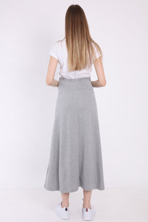 Adjustable Waist Cotton Maternity Skirt Grey - ES9031