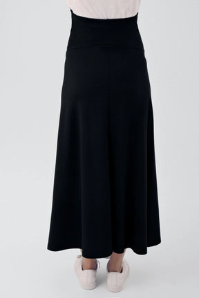 Adjustable High-Waist Stretch Maternity Skirt Black - ES7001