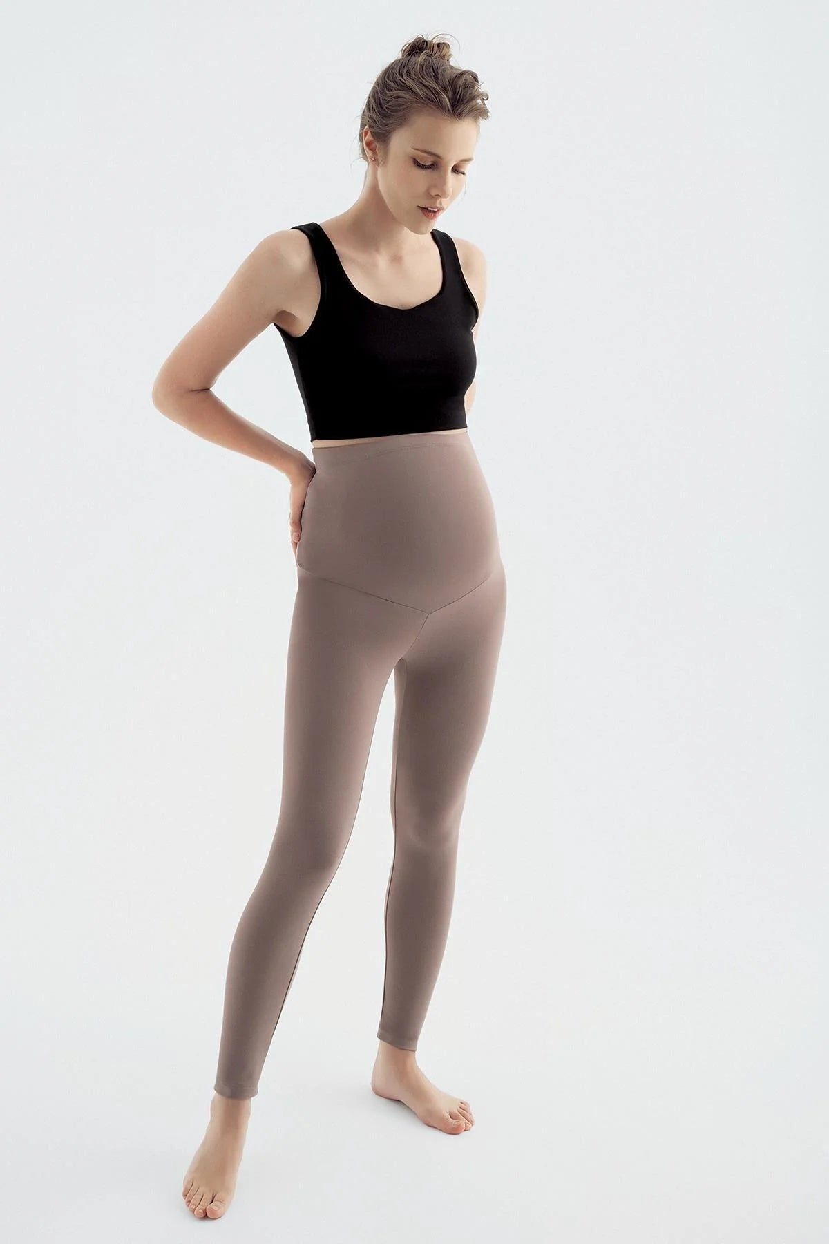 Adjustable Waist Maternity Leggings Mink - LT9002